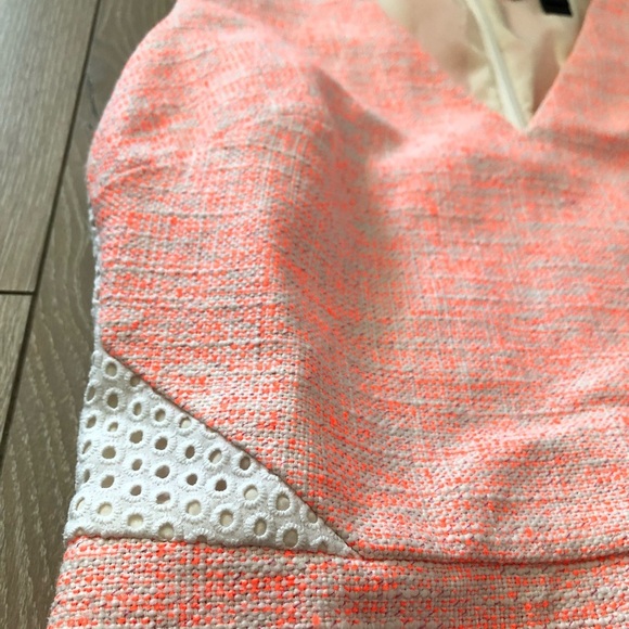 J. Crew Neon Orange Lace Detailed Mini Dress Size 2 - Picture 11 of 14